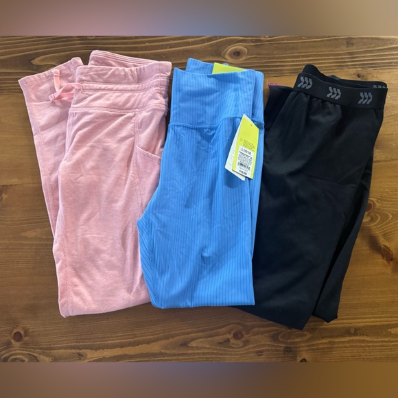 All in Motion Kids Leggings in Pink, Black, and Blue - Picture 5 of 5